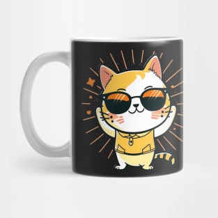 Cute ginger cat wearing sunglasses Mug